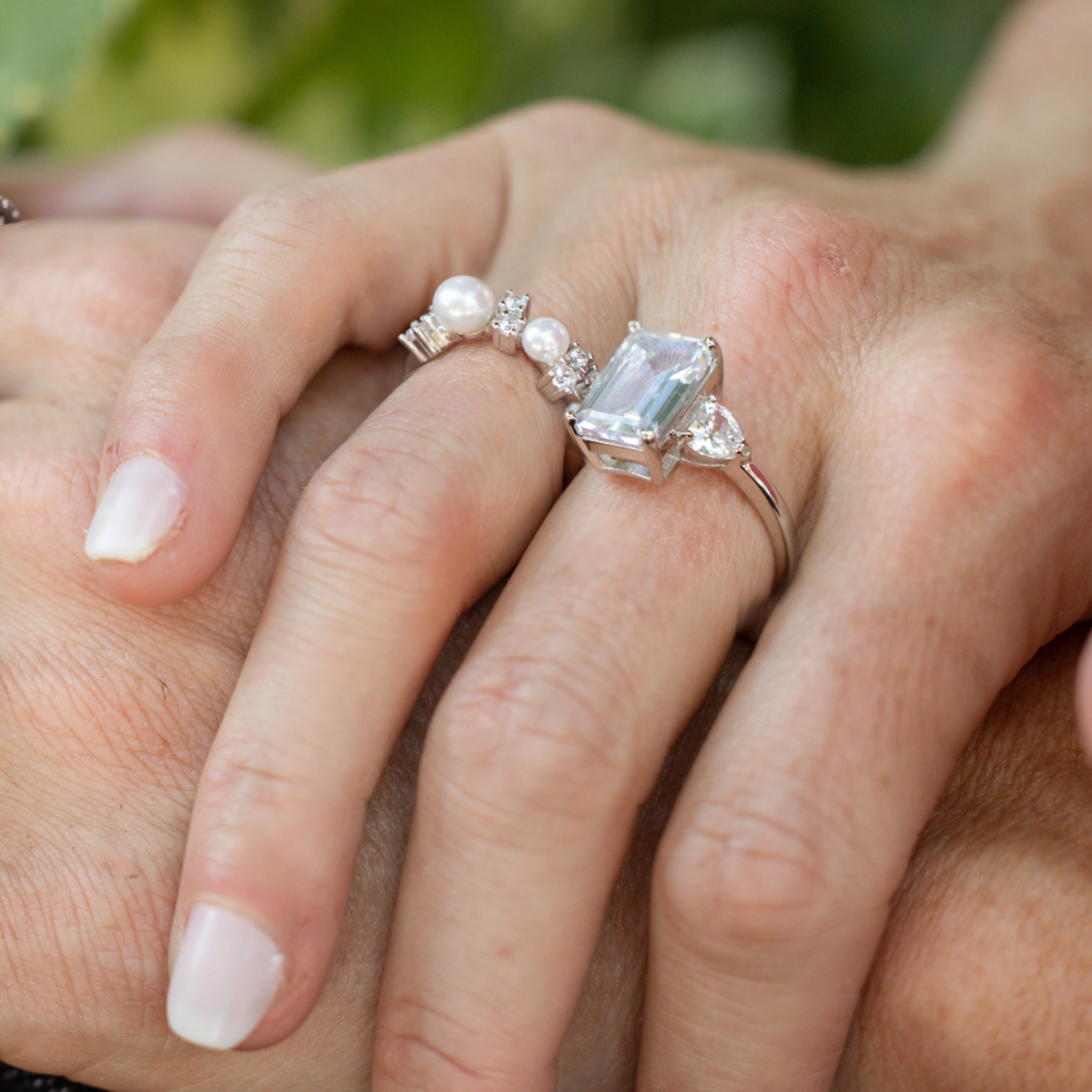 Harper Ring in Silver with Pearls - Elegant, Bold, and Beautiful