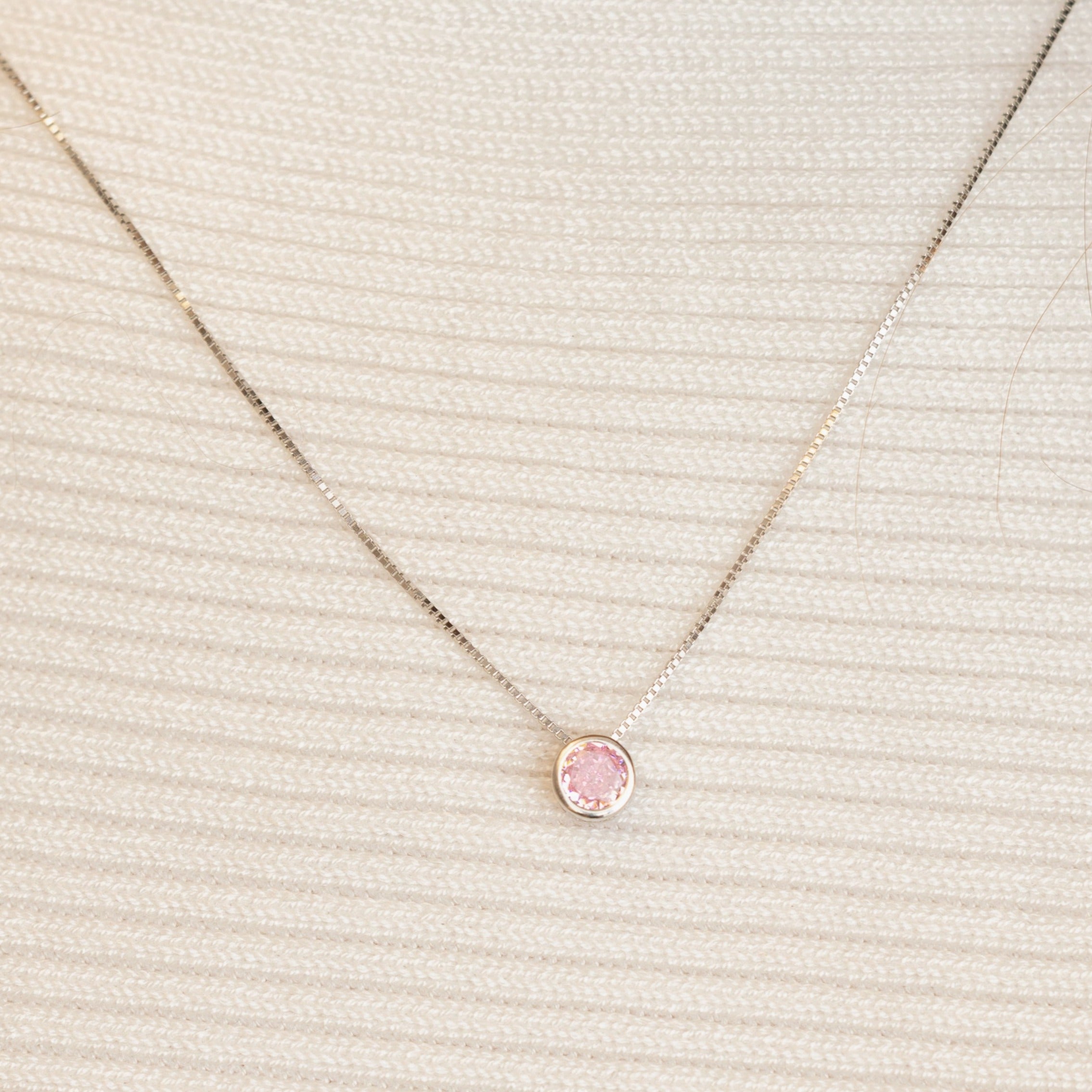 Pink Bezel Necklace - A Lovely Addition to Any Collection