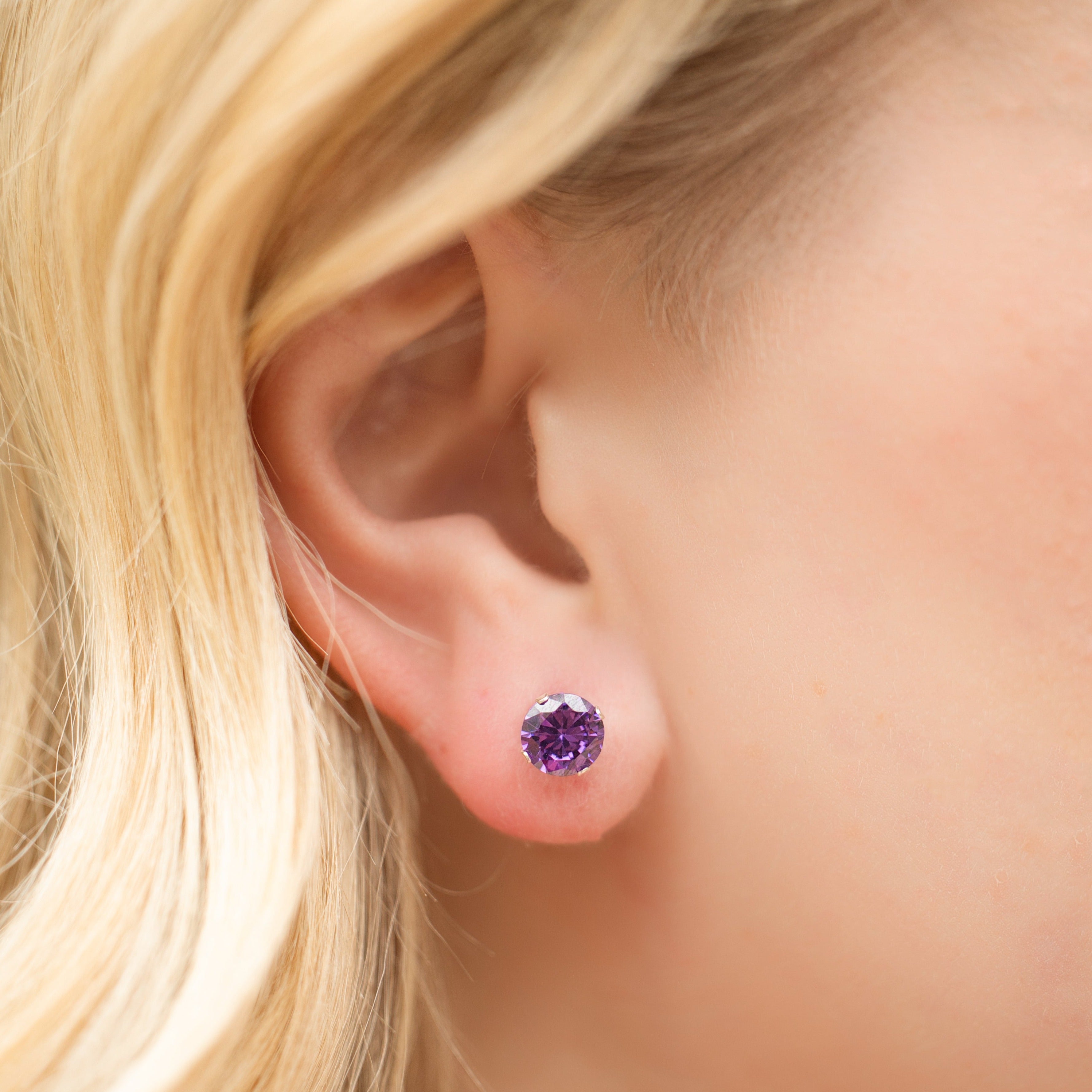 Amethyst Birthstone Earrings in Silver - Celebrate Your February Birthday!