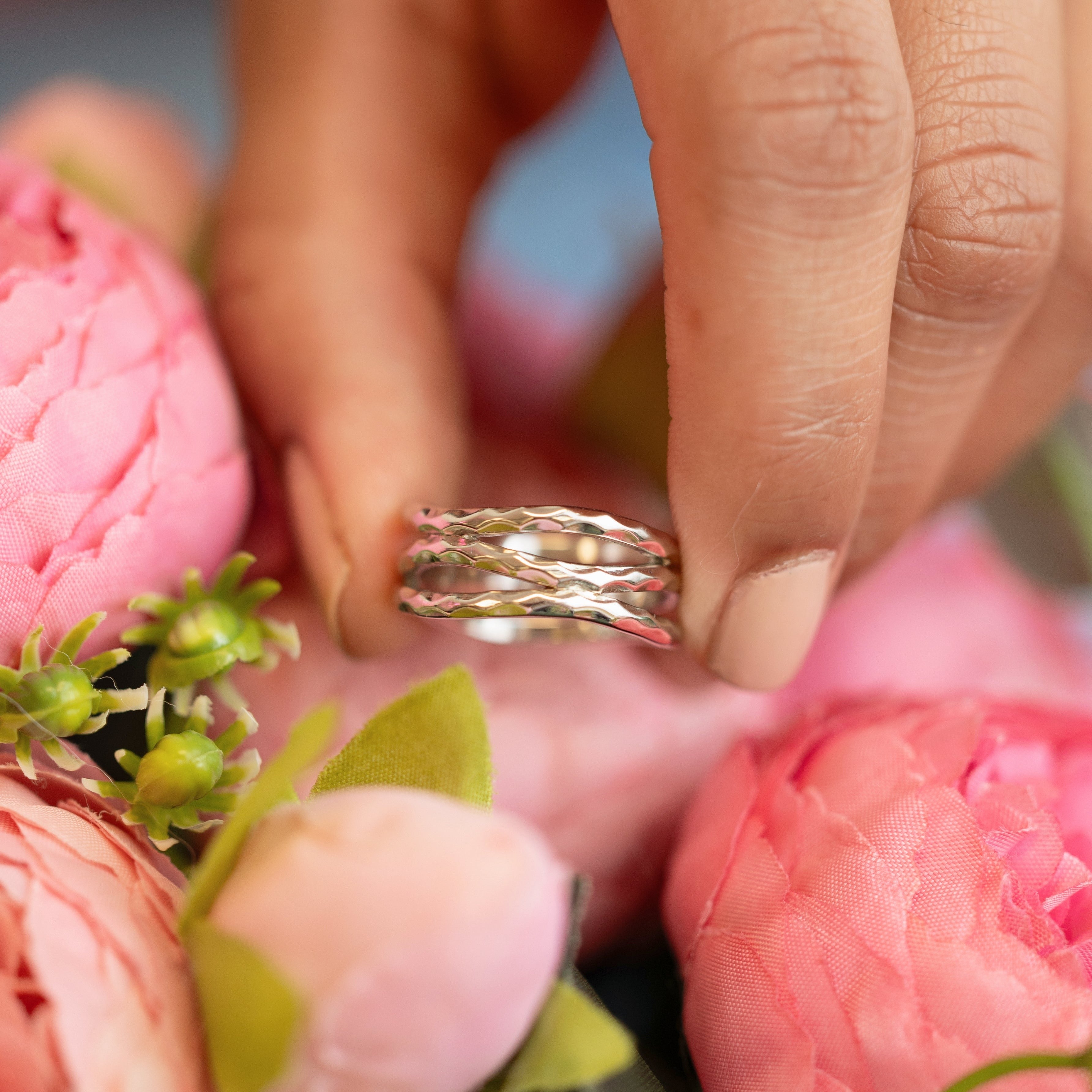 Sylvia Stackable Ring in Silver - Unique Pop for Any Finger!