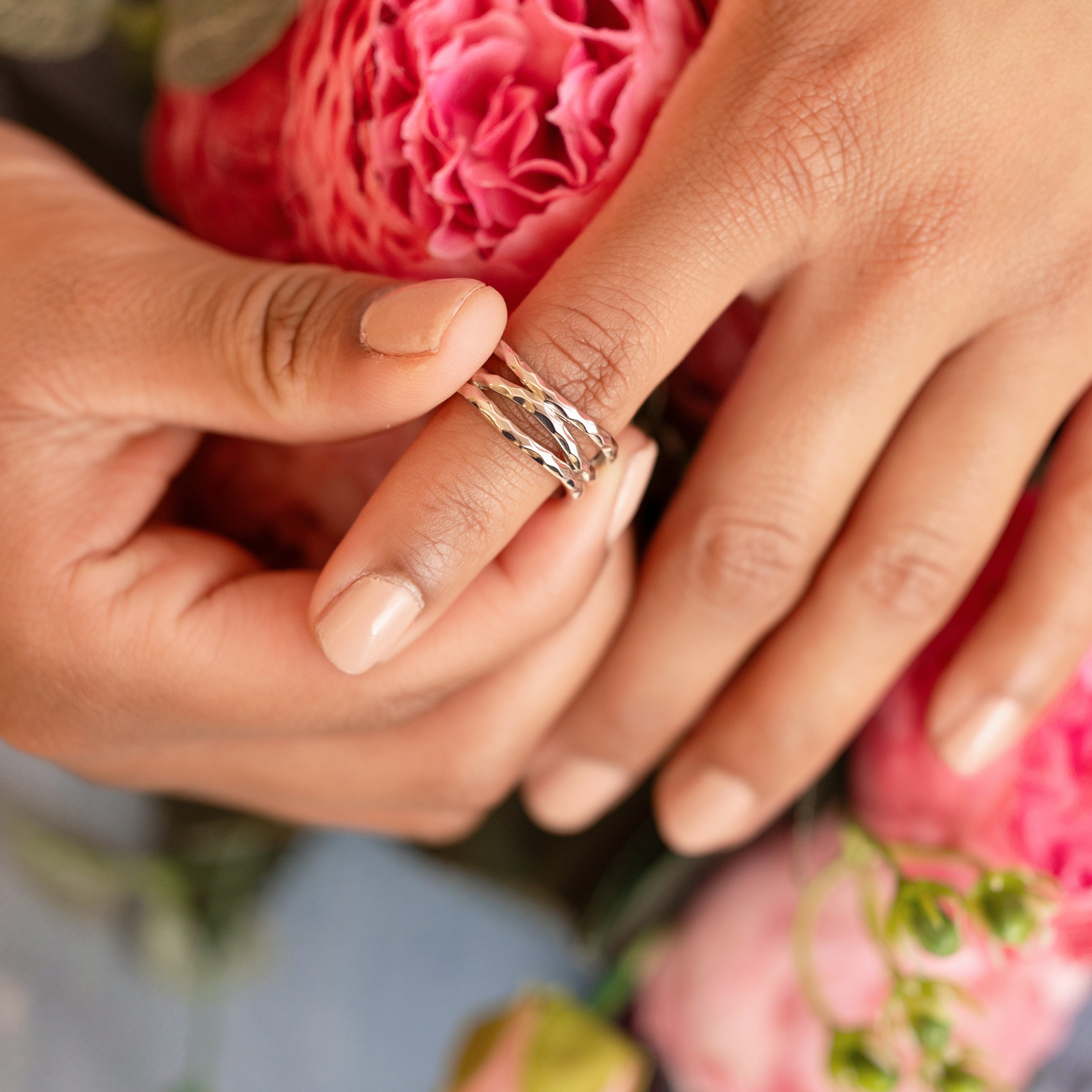 Sylvia Stackable Ring in Silver - Unique Pop for Any Finger!