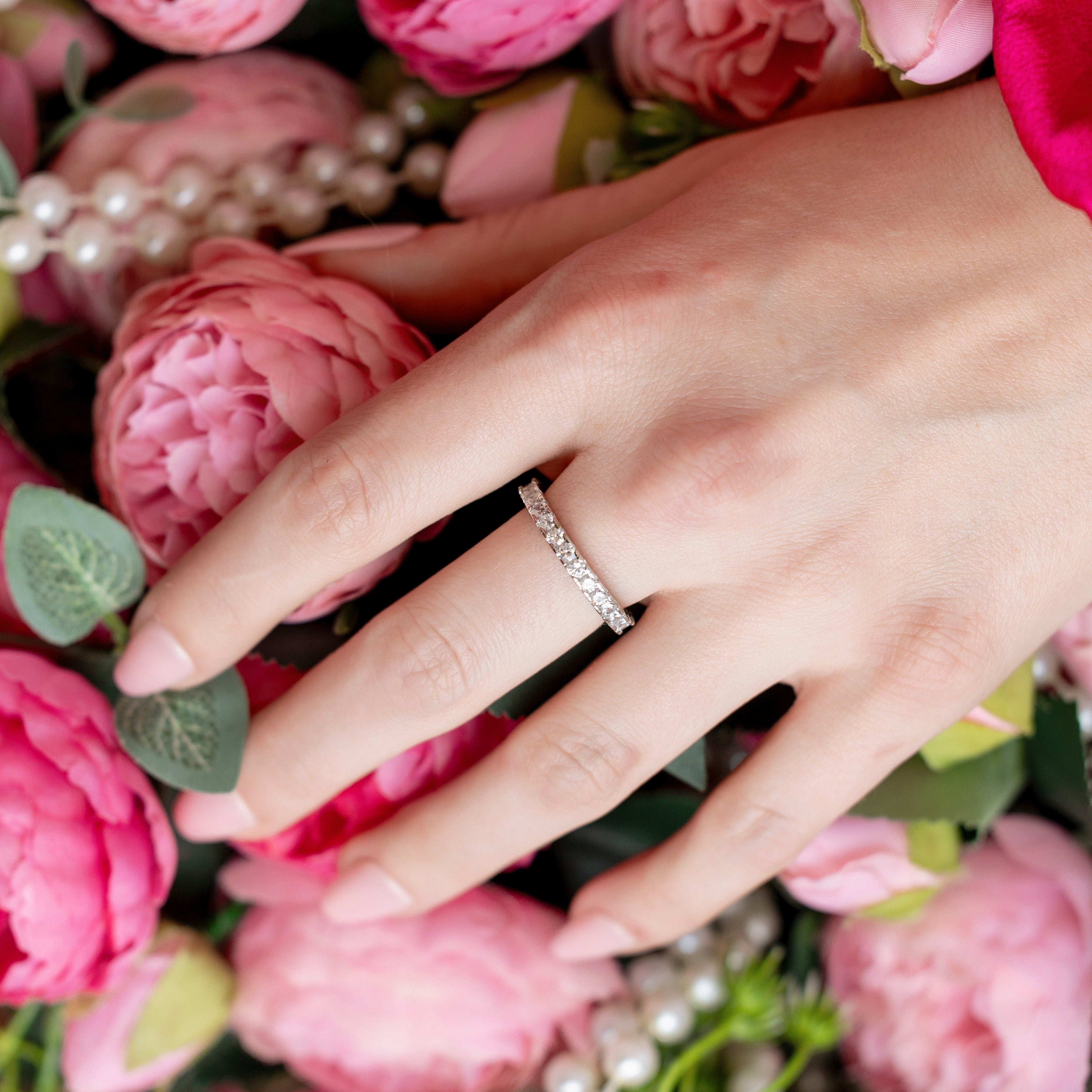 Kayla Eternity Ring in Silver - Stackable Perfection!