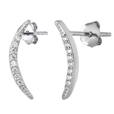 Earring ace height of 13 mm&nbsp;
Sterling silver with 8 clear Triple A CZ stones
