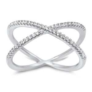 Sterling silver plated in Rhodium
Features two bands of Triple A CZ stones
Available in sizes 4 through 10
