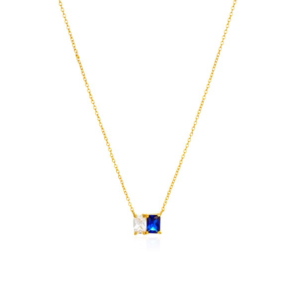 Seaside Blue & White Pendant Necklace