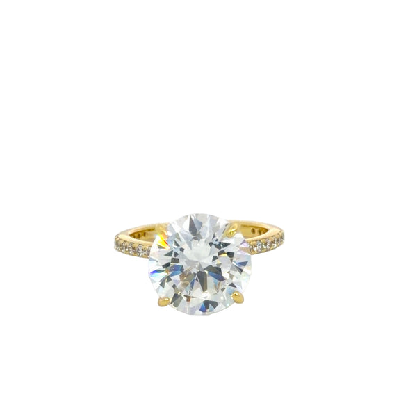 Olivia 4.5 carat 5A CZ in Engagement Ring Gold