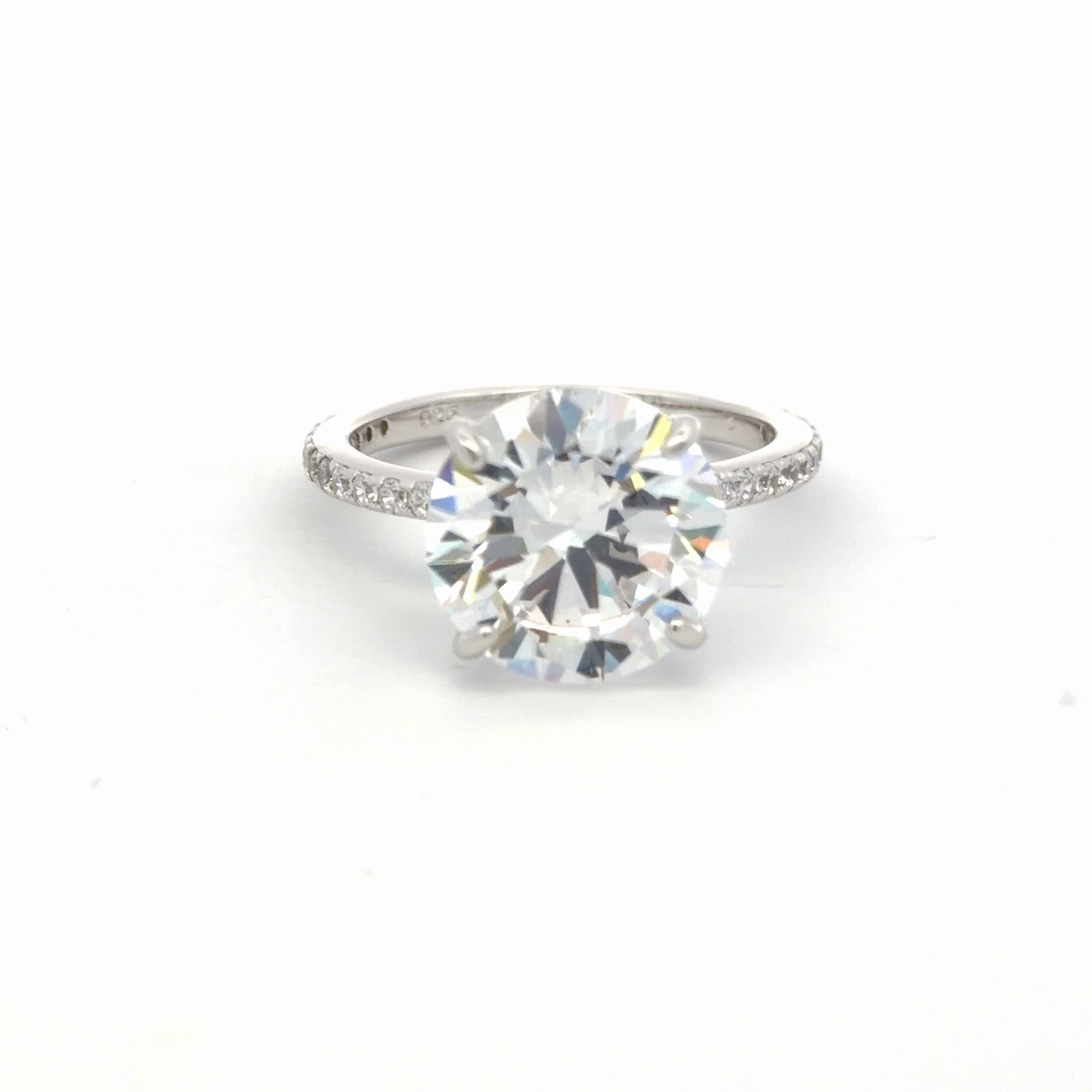 Olivia Five in Silver - Our Best-Selling Engagement Ring with 4.5 carat 5A CZ Stone