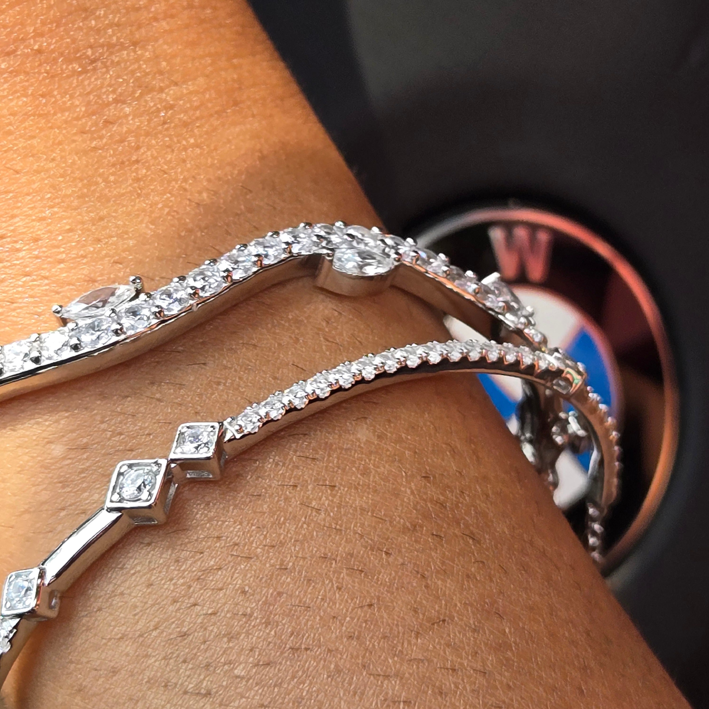Starlette's Wave Bracelet - Sterling Silver with Extra Sparkle