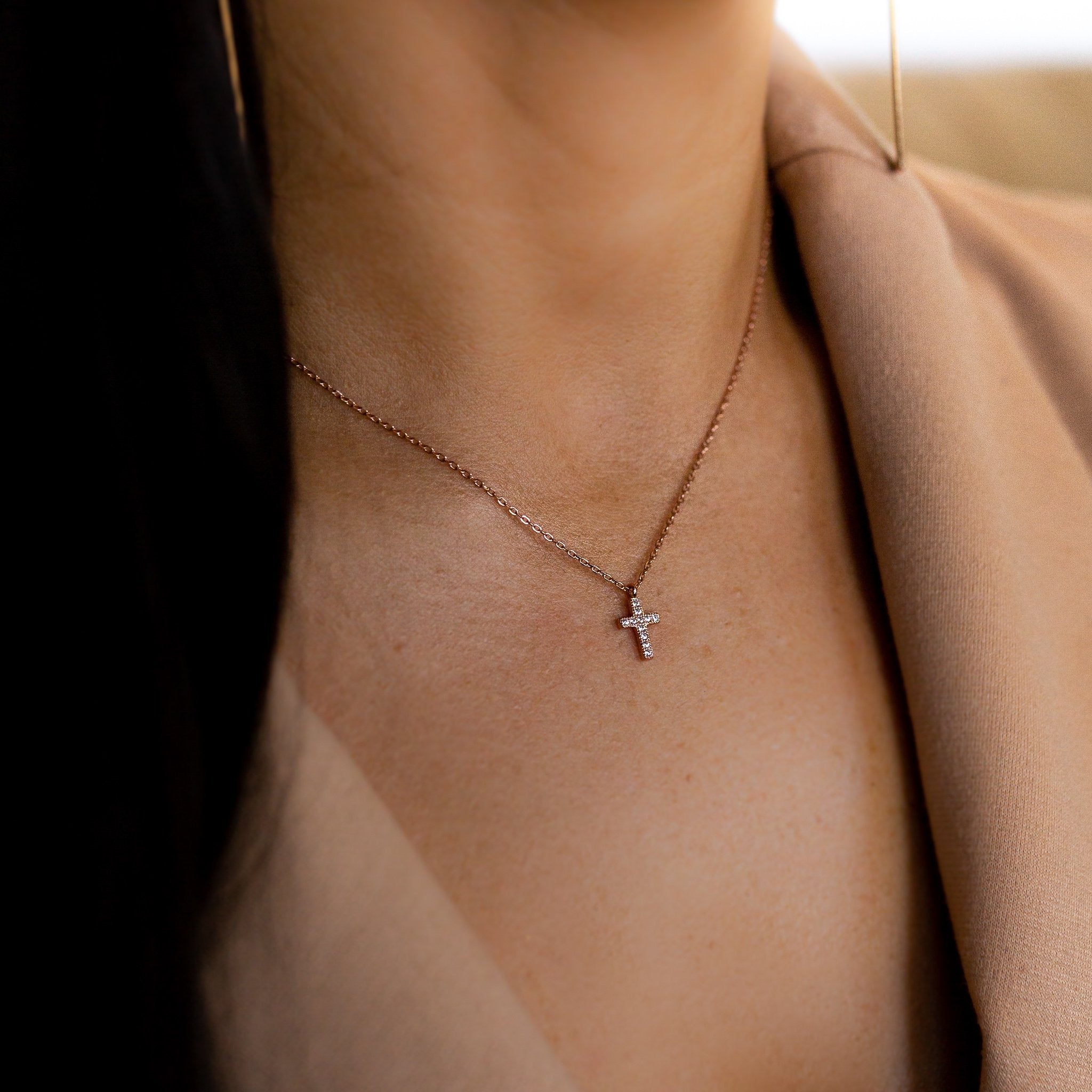 Dainty Cross Necklace - Perfect Timeless Simplicity