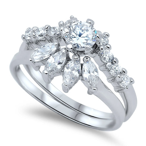 Features a .75 carat round cut center stone surrounded by 4 individual round cut stones on each side
Band is 3mm and has an additional 12 stones&nbsp;
With 12mm face height. So, if you want all the shine and none of the price tag, this is the ring for you. Trust us, your wallet (and your finger) will thank you!