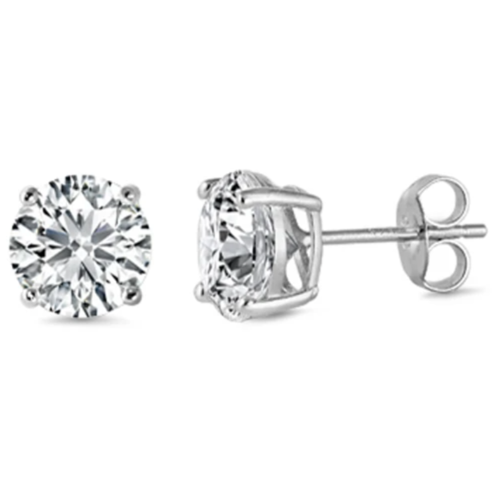 Measuring&nbsp;1.25 carat (7mm)
Set with certified 925 sterling silver, plated in 14k gold
Stone made of simulated diamond material (AAA CZ)
Hypoallergenic and perfect for sensitive ears
Available in gold and rose gold as well